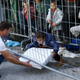 Image for article titled Photos: Hero Slovenian waiter delivers pizza to hungry migrant kids
